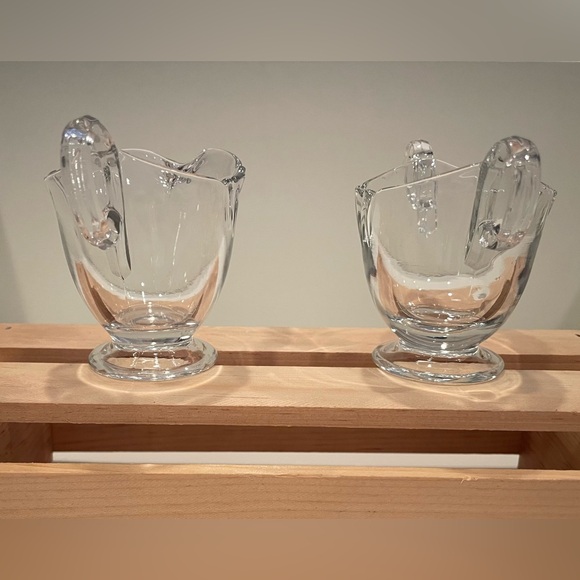 Vintage Heisey Clear Glass Petite Creamer and Open Sugar Set. - Picture 3 of 6